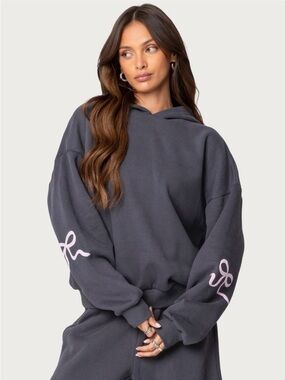 Edikted - Bonney Bow Detail Hoodie Sz XL